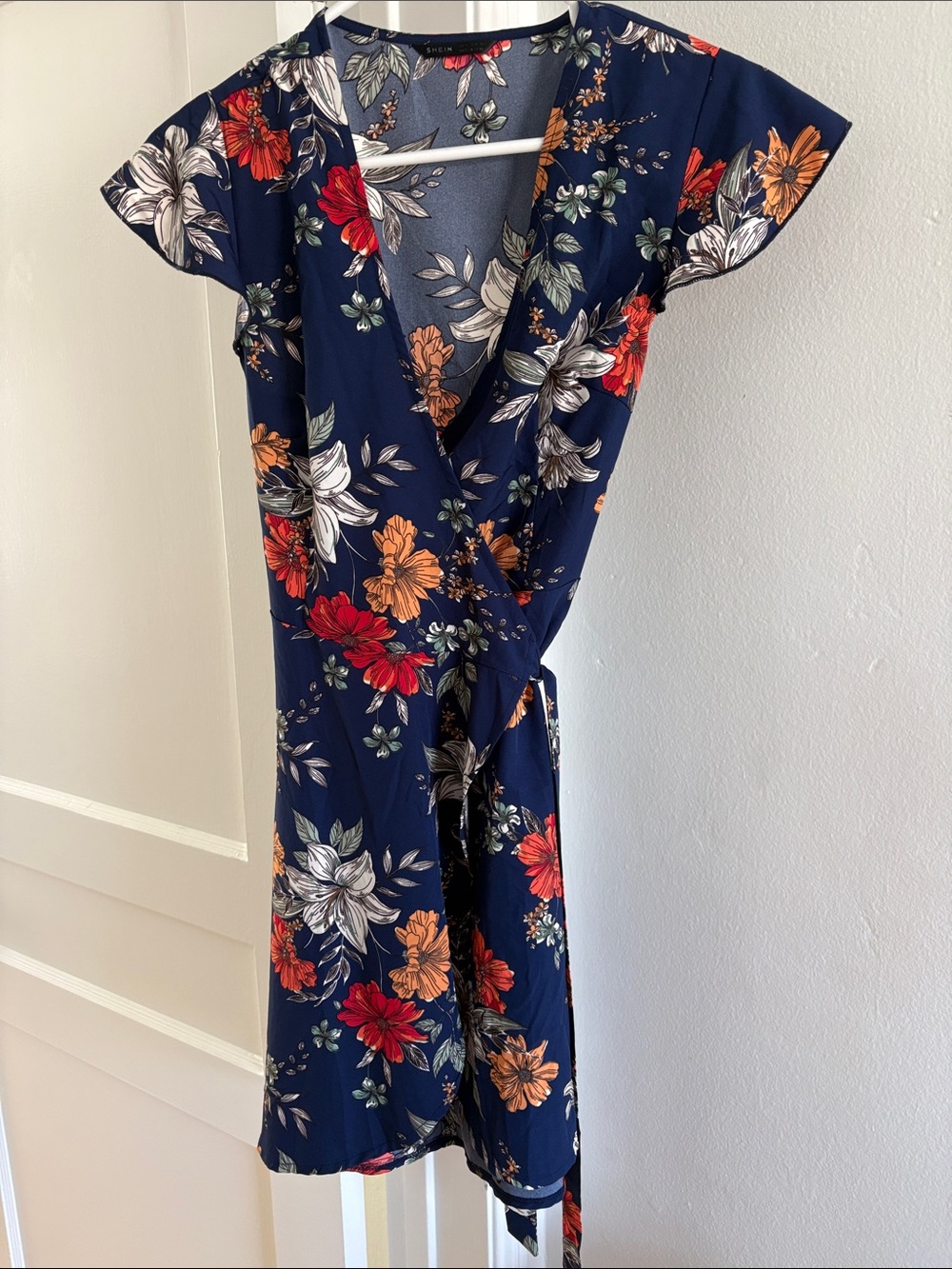 Women’s Navy Floral Wrap Dress
